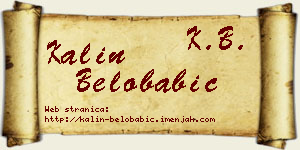 Kalin Belobabić vizit kartica
